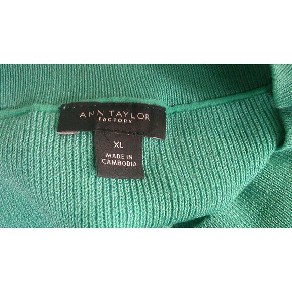 Ann Taylor Factory Sleeveless High Neck Sweater Shirt Green XL - Picture 4 of 5